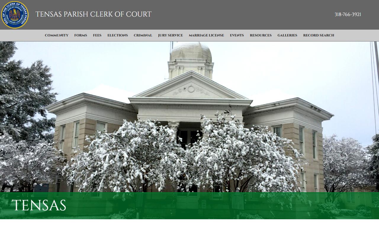 Tensas Parish Clerk of Court records homepage