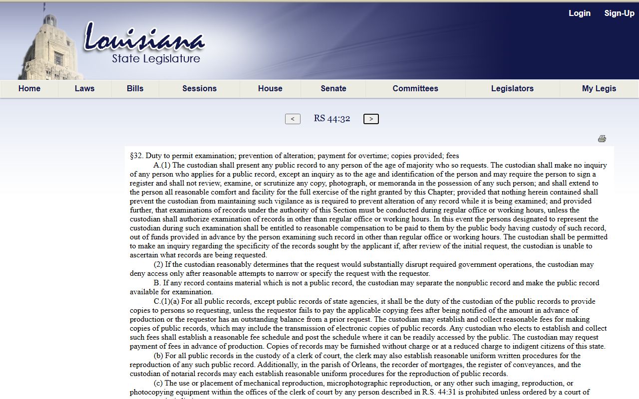 Tensas Parish court records Louisiana copying procedure statute
