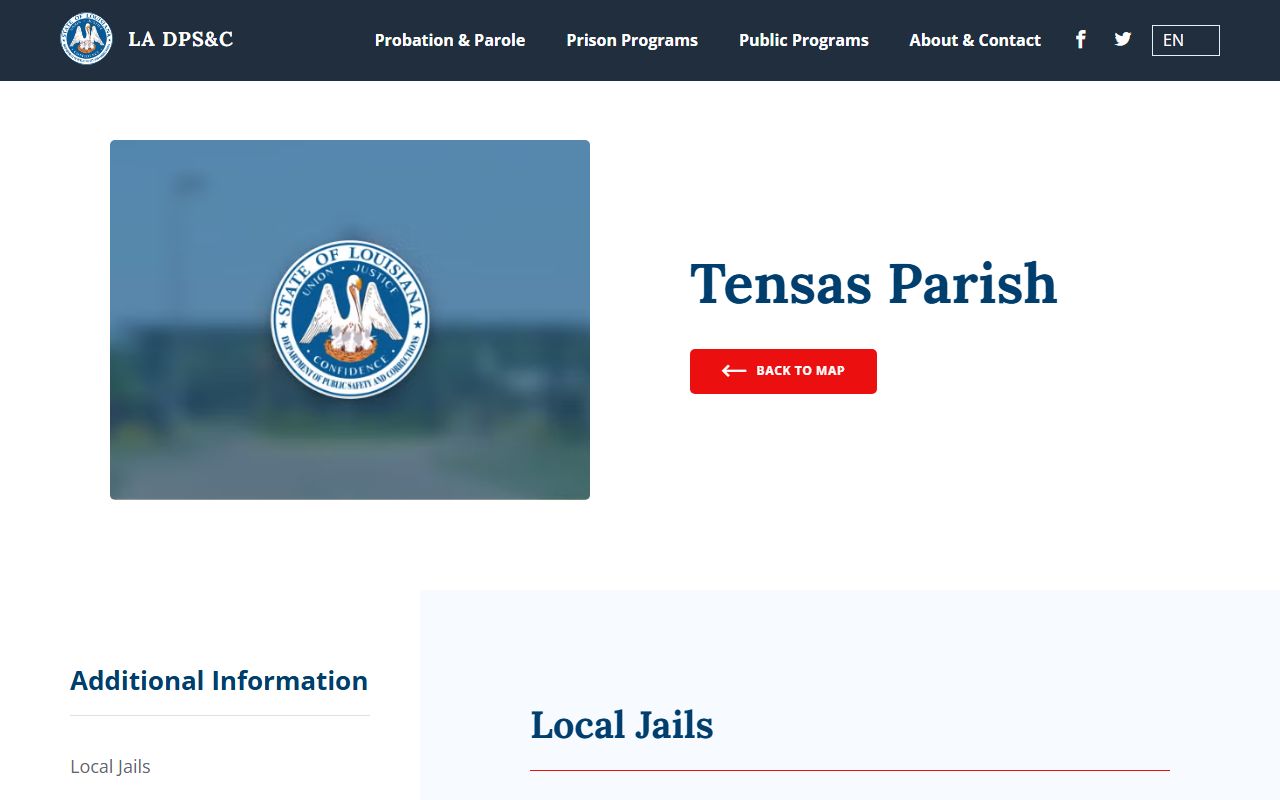 Tensas Parish inmate records Louisiana DOC detention center listing